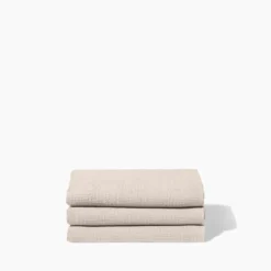 Serviette de bain en lin - Nid d'abeille - Pierre