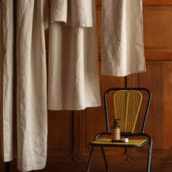 Serviette de bain en lin - Nid d'abeille - Pierre