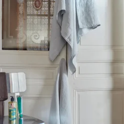 Serviette de bain en lin - Nid d'abeille - Gris Vésuve