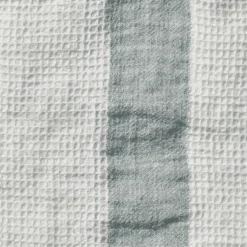 Serviette de bain en lin - Nid d'abeille - Bande Gris Vésuve