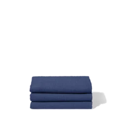 Serviette de bain en lin - Nid d'abeille - Bleu Pacifique
