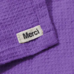 Serviette de bain en lin - Nid d'abeille - Violet Orage