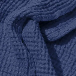 Serviette de bain en lin - Waffle - Bleu Pacifique