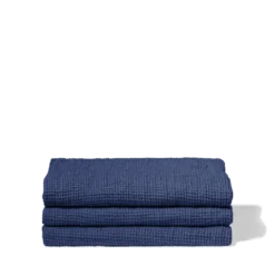 Serviette de bain en lin - Waffle - Bleu Pacifique