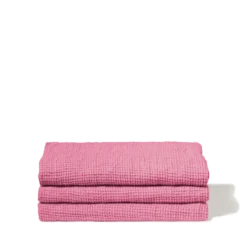 Serviette de bain en lin - Waffle - Rose Garance