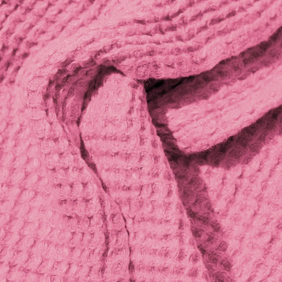 Serviette de bain en lin - Waffle - Rose Garance