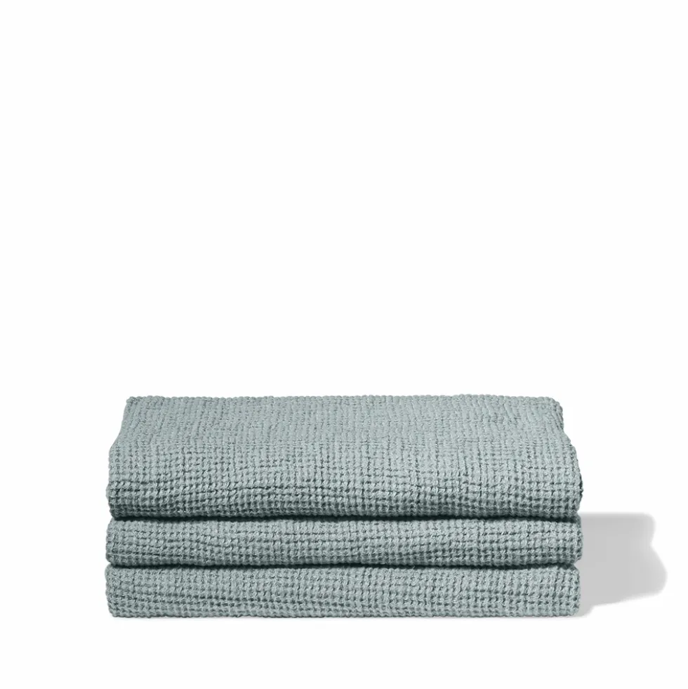 Serviette de bain en lin - Waffle - Gris Vésuve