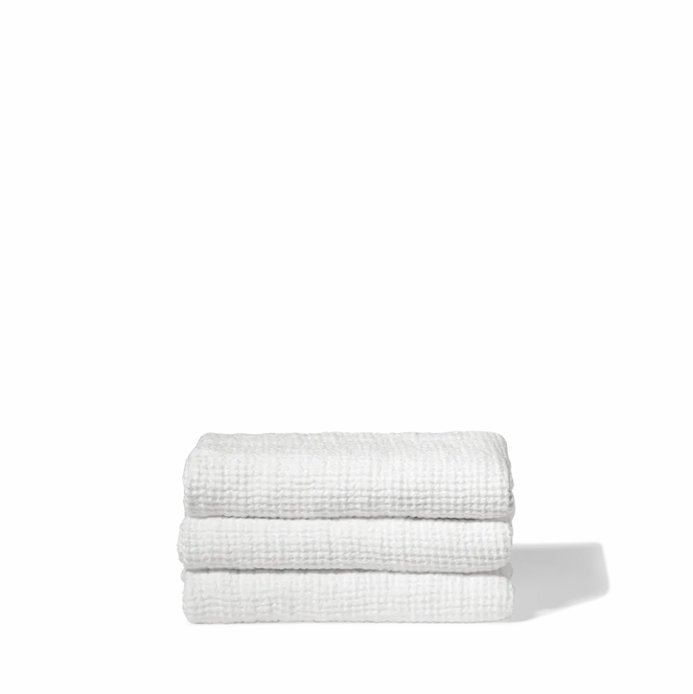 Serviette de bain en lin - Waffle - Blanc Optique