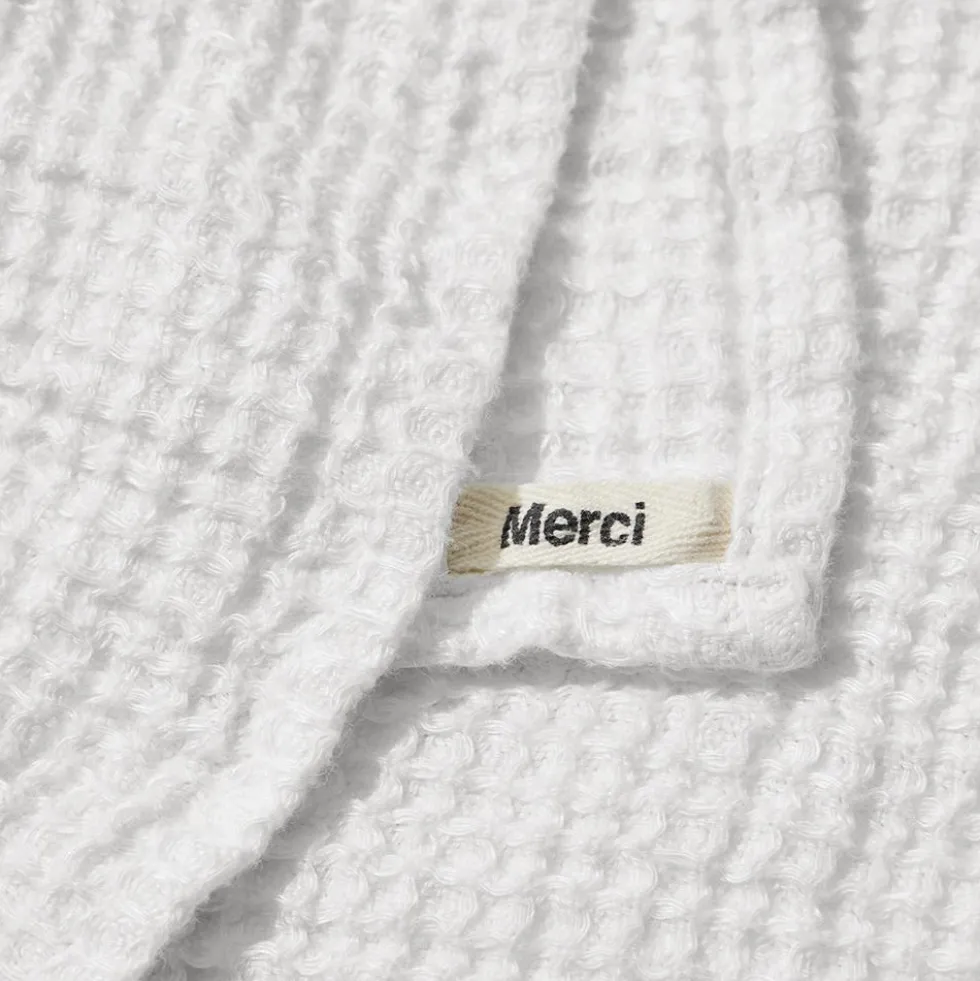 Serviette de bain en lin - Waffle - Blanc Optique