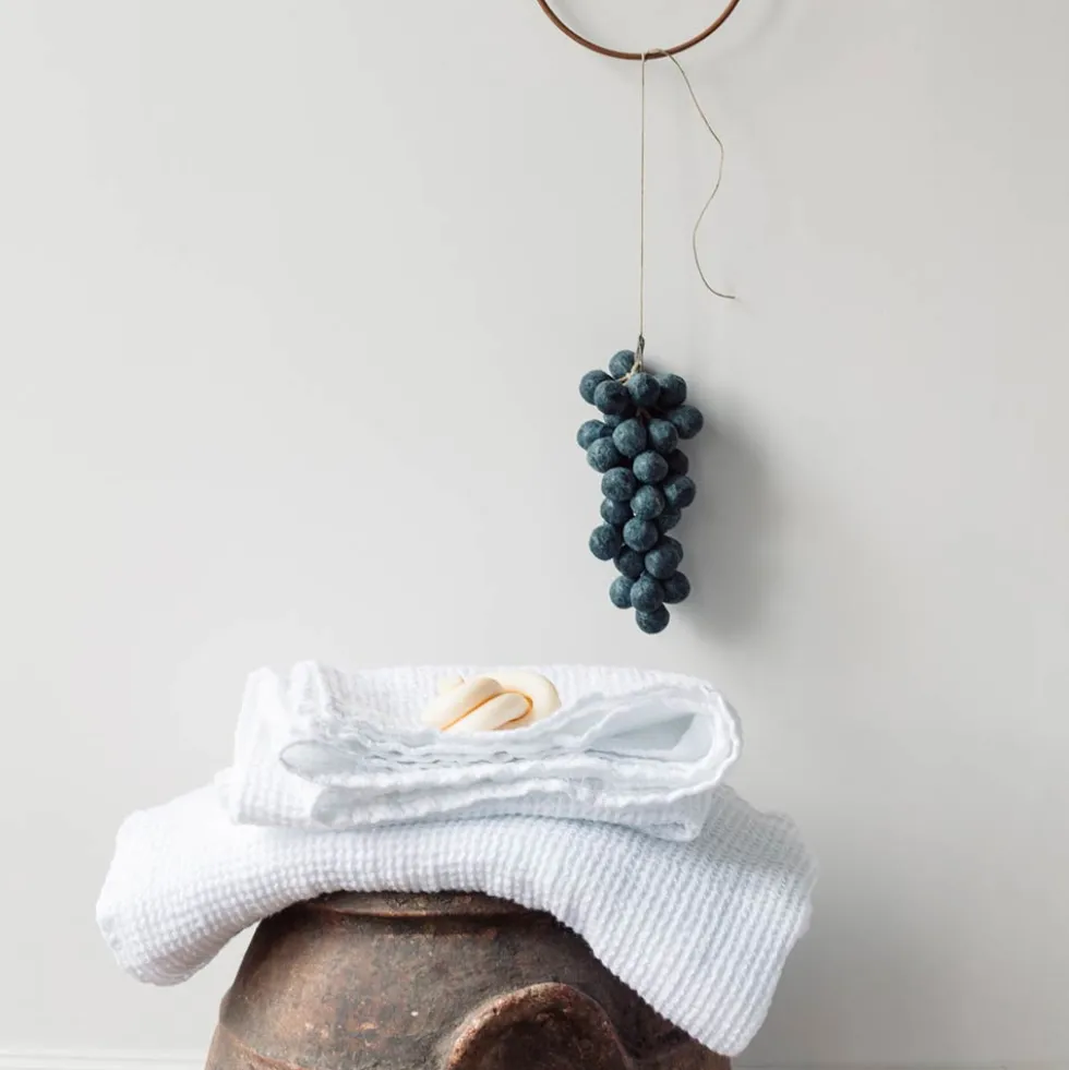 Serviette de bain en lin - Waffle - Blanc Optique