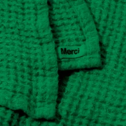 Serviette de bain en lin - Waffle - Vert Potager