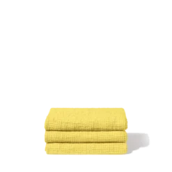 Serviette de bain en lin - Waffle - Jaune Citronnade