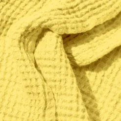 Serviette de bain en lin - Waffle - Jaune Citronnade