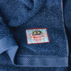 Serviette de bain en éponge - Bleu Nuit