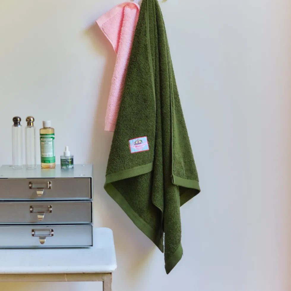 Serviette de bain en éponge - Kaki Ombre