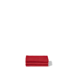 Serviette de bain invité en lin - Nid d'abeille - Rouge Vermillon