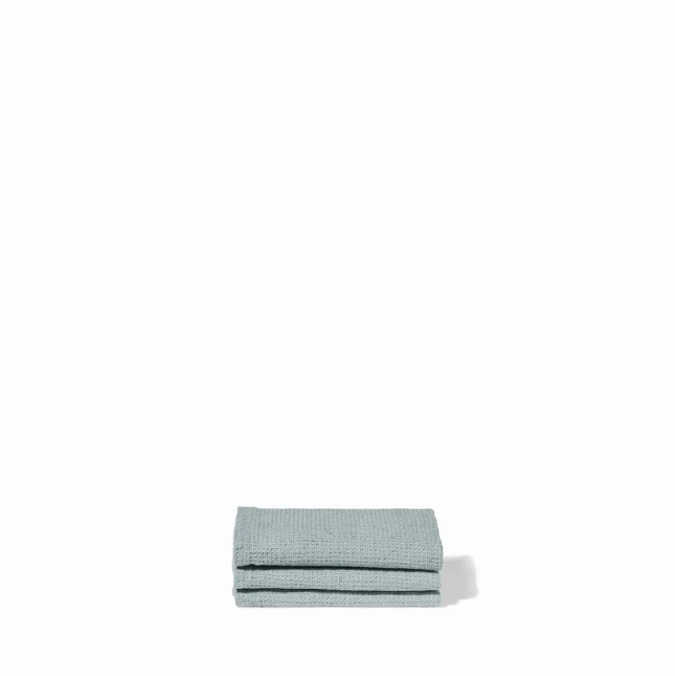 Serviette de bain invité en lin - Nid d'abeille - Gris Vésuve