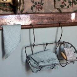 Serviette de bain invité en lin - Nid d'abeille - Gris Vésuve