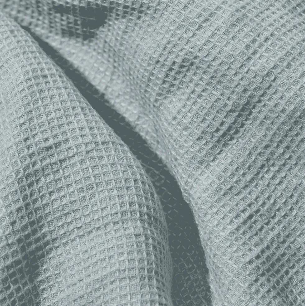 Serviette de bain invité en lin - Nid d'abeille - Gris Vésuve