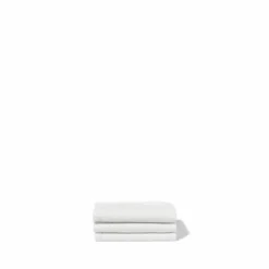 Serviette de bain invité en lin - Nid d'abeille - Blanc Optique