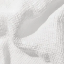 Serviette de bain invité en lin - Nid d'abeille - Blanc Optique