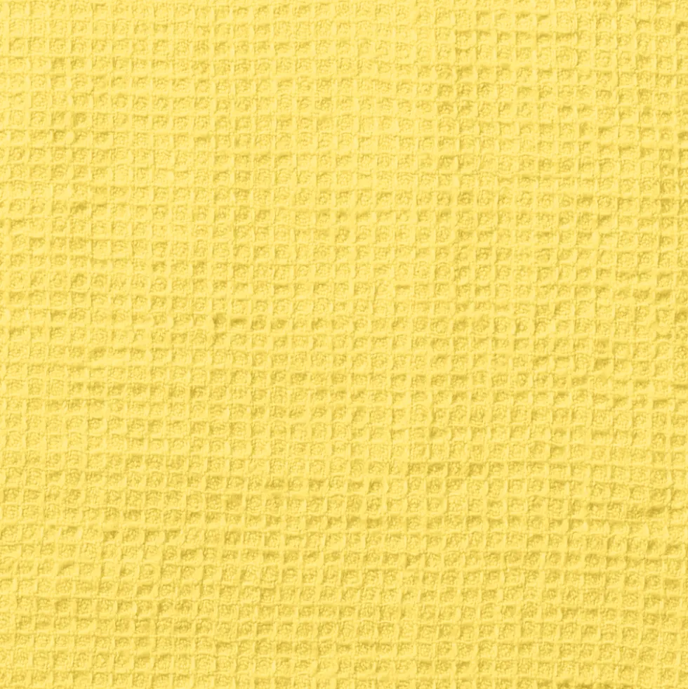 Serviette de bain invité en lin - Nid d'abeille - Jaune Citronnade