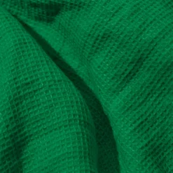 Serviette de bain invité en lin - Nid d'abeille - Vert Potager