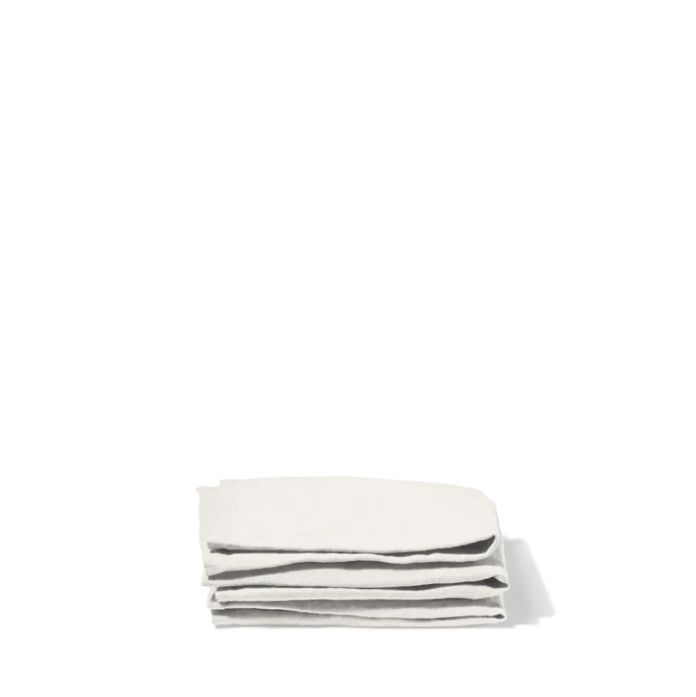 Serviette de table en lin lavé - Blanc Coquillage