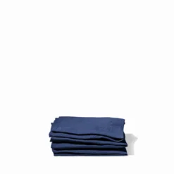 Serviette de table en lin lavé - Bleu Shibori