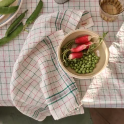 Serviette de table en lin lavé - Office Rose Vert