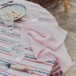 Serviette de table en lin lavé - Rose Granité