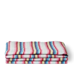 Serviette de table en lin lavé - Rayures Parasol