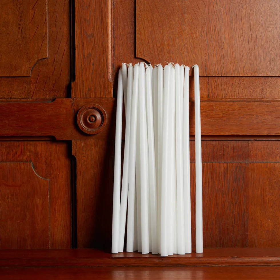 Set de 25 bougies fines - Blanc
