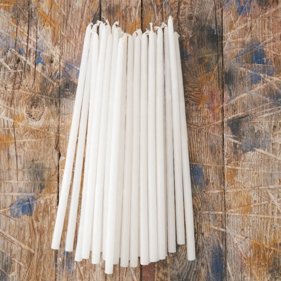 Set de 25 bougies fines - Blanc