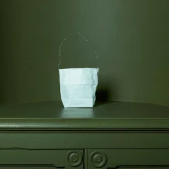 Set de 4 lanternes en papier - Blanc et argenté