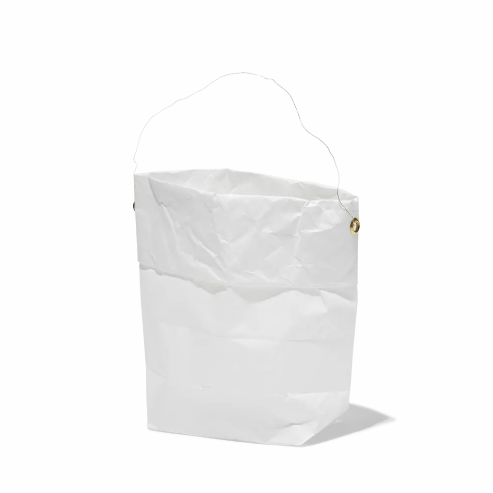 Set de 4 lanternes en papier - Blanc et or