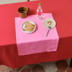 Set de table en lin lavé - Rose Garance
