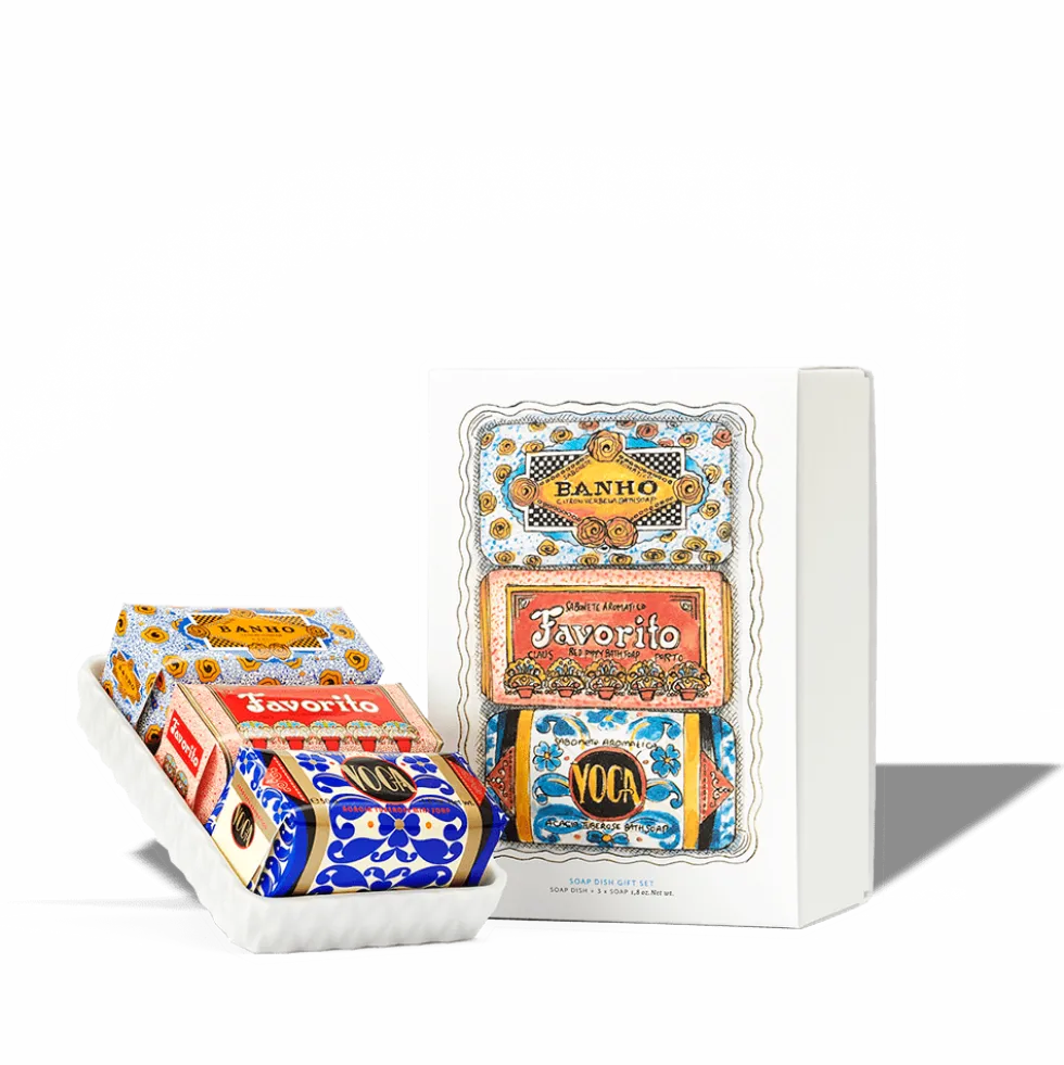 Set 3 savons et porte-savon - Claus Porto