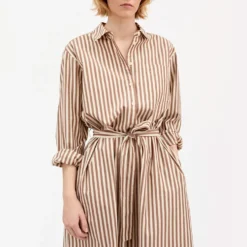 Skall Studio - Robe Chemise Leigh - Marron & Ecru