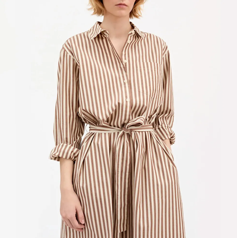 Skall Studio - Robe Chemise Leigh - Marron & Ecru