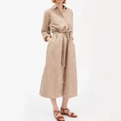 Skall Studio - Robe Chemise Leigh - Marron & Ecru