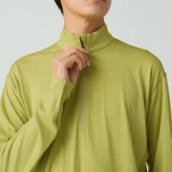 Snow Peak - Pull Demi-zip Laine - Vert Clair