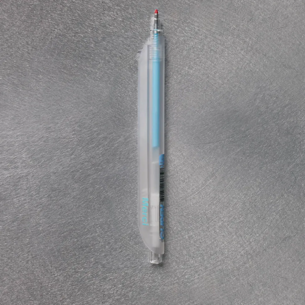 Stylo Merci Transparent - Bleu
