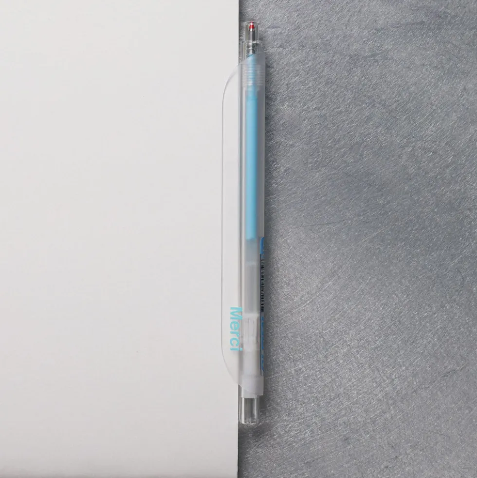 Stylo Merci Transparent - Bleu