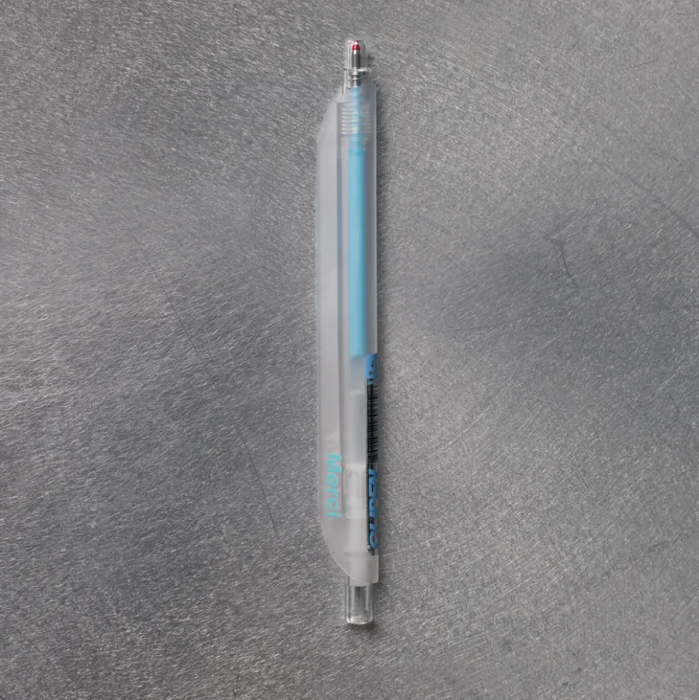 Stylo Merci Transparent - Bleu