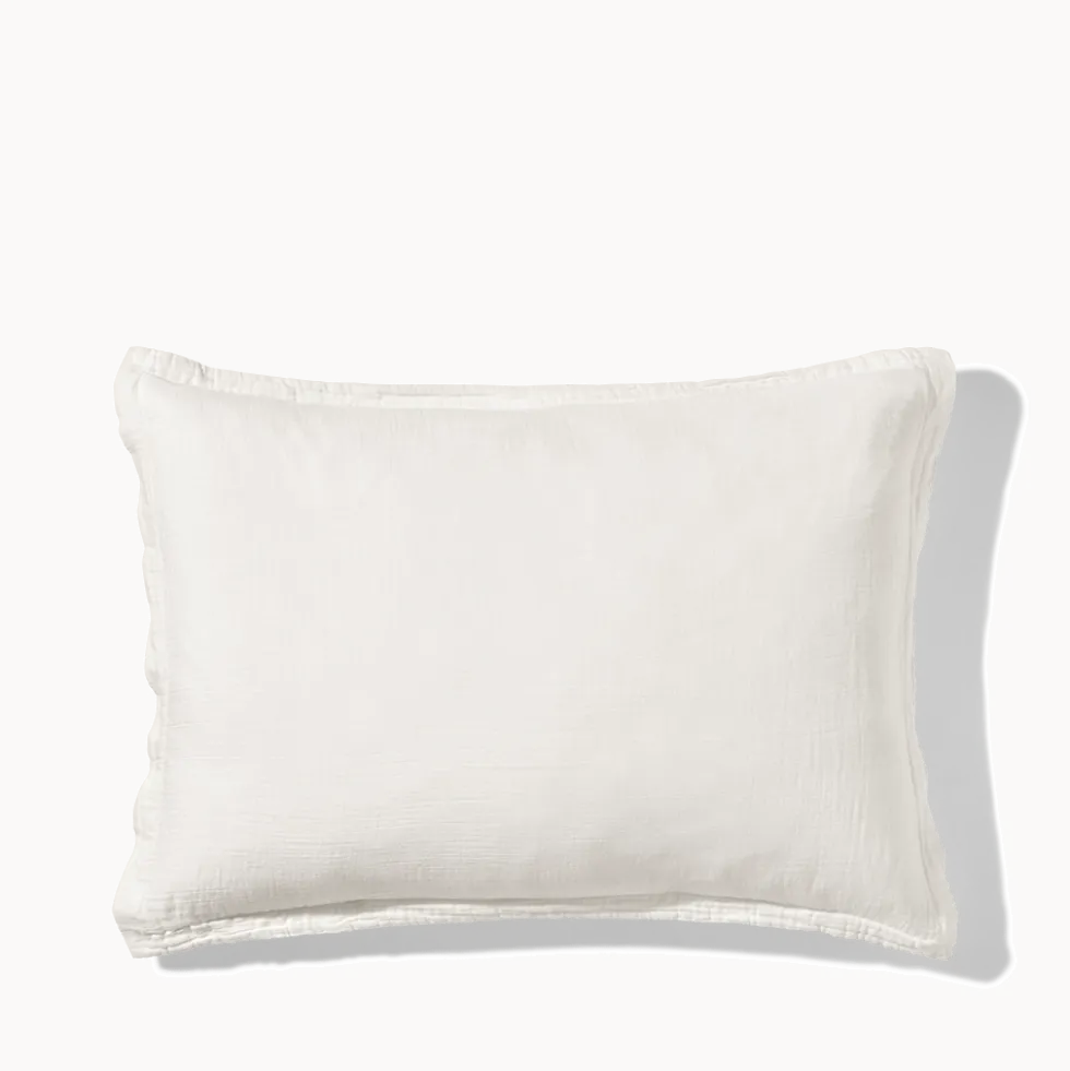 Taie d'oreiller en gaze de coton - Blanc de Meudon