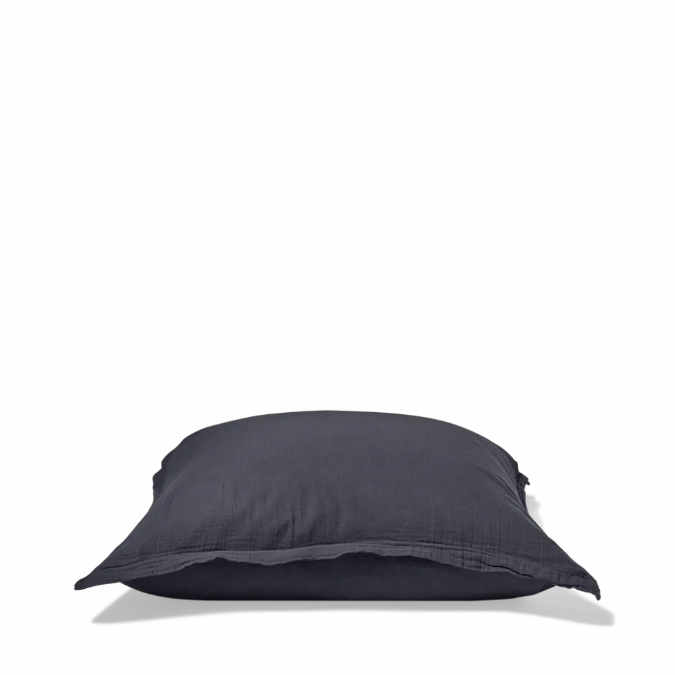 Taie d'oreiller en gaze de coton - Gris Fusain