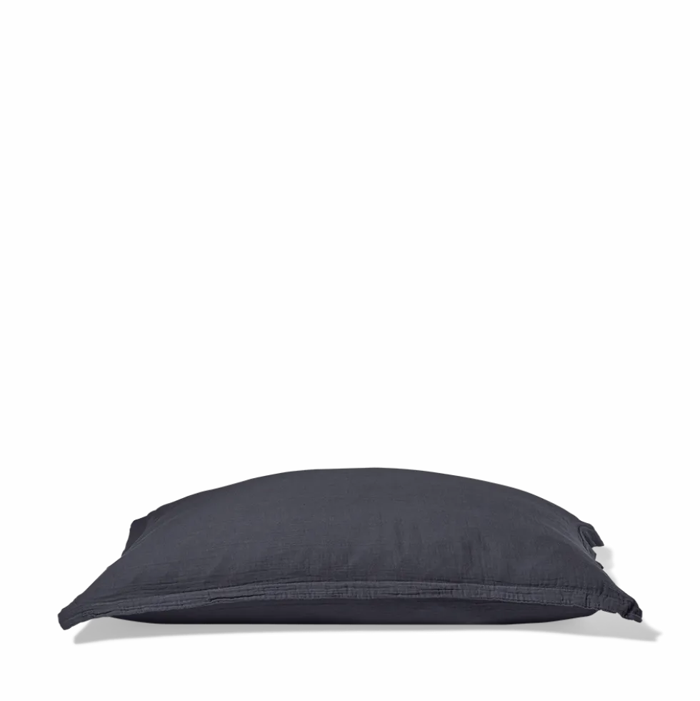 Taie d'oreiller en gaze de coton - Gris Fusain