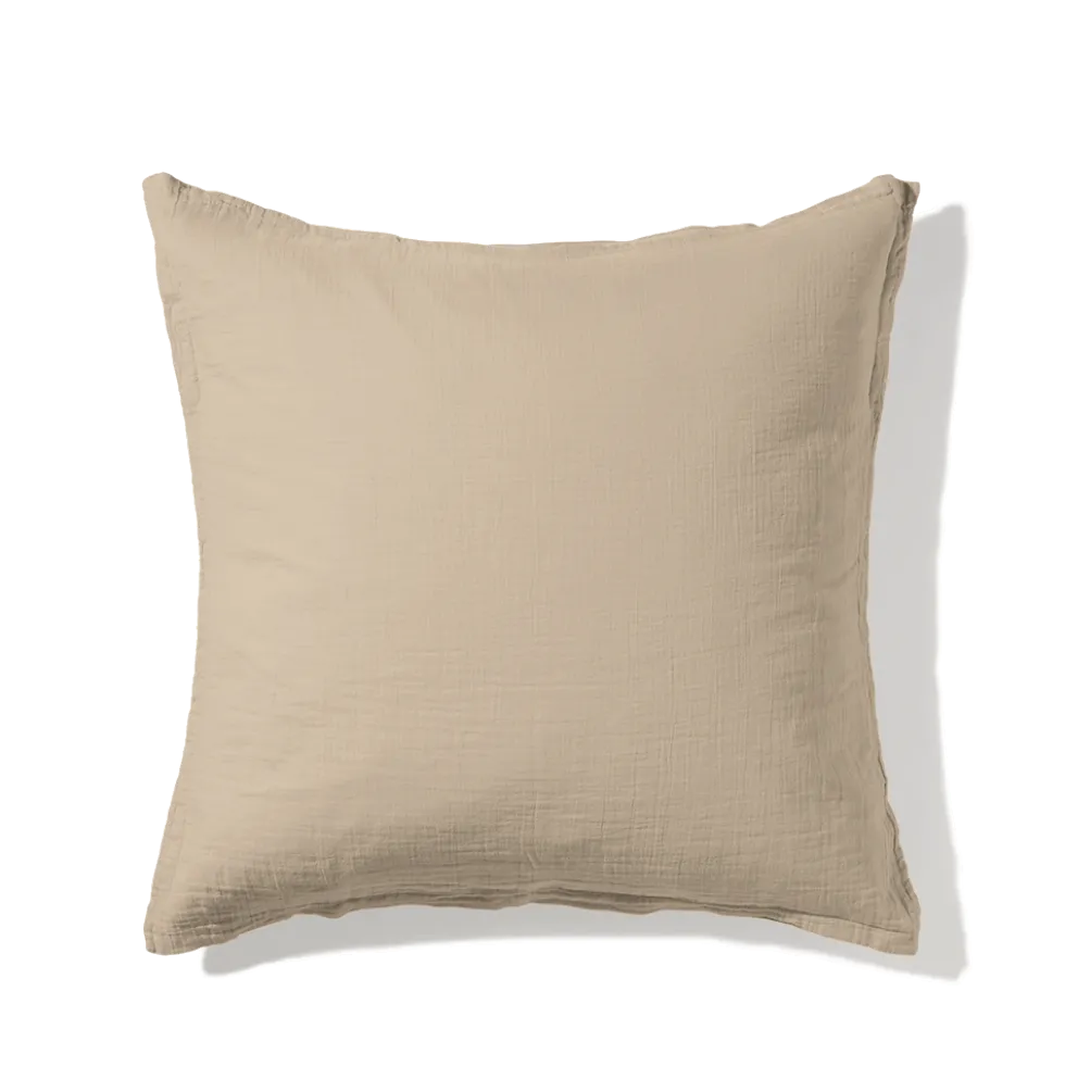 Taie d'oreiller en gaze de coton - Beige Quai de Seine