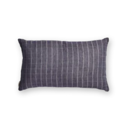 Taie d'oreiller en lin lavé - Carreaux Violet